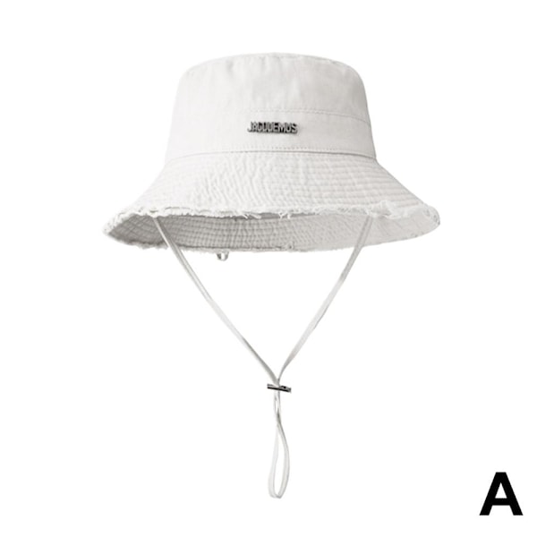 Koreansk Version av Fiskarhatt Dam Vikbar Retro Allt-match White One size
