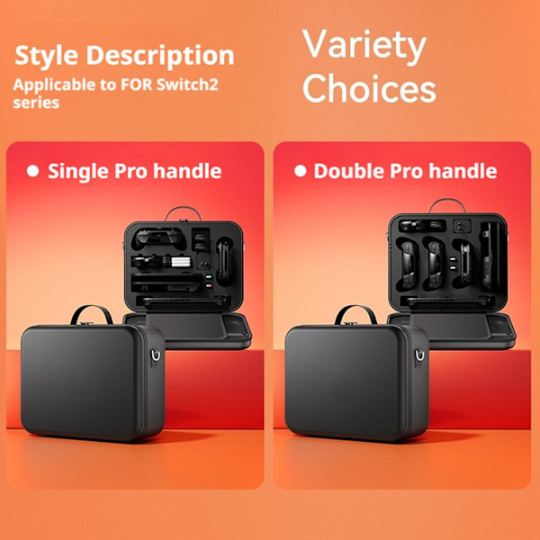 Nylonväska för Switch2 Konsol Tillbehör Förvaring Bärväska Resväska Ny U0 black Single Pro handle
