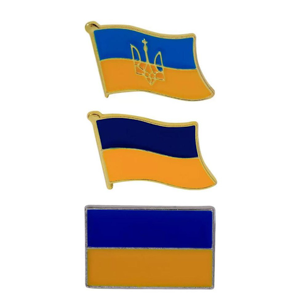 Ukraina Flagga Slagstift, Ukrainsk & Engelsk Vänskap NÅL NY style1 One size