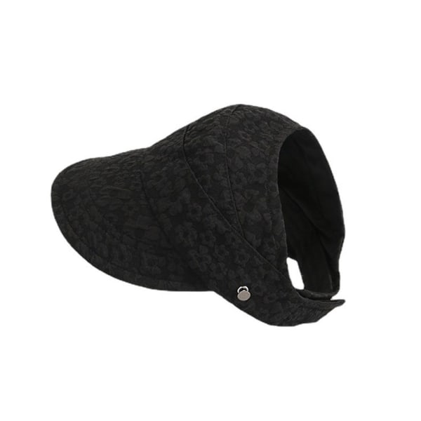Sommar Dam Hinkhatt UV-skydd Bred Brim Strand Solhattar Tomma Toppar A5 black one-size
