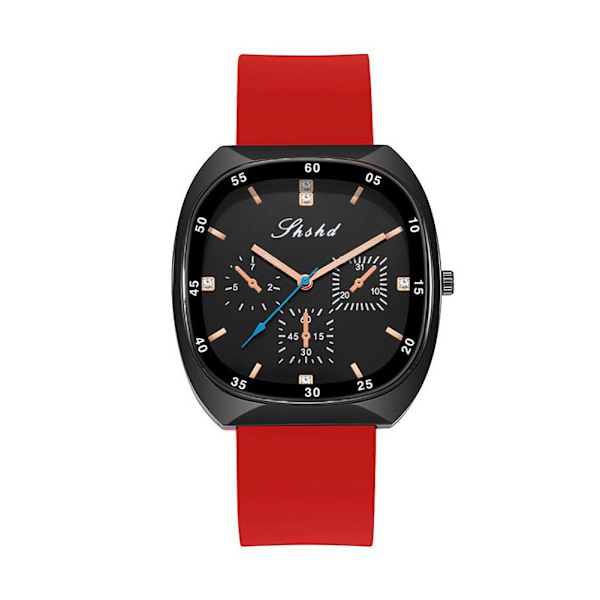 Lyxigt Silikonarmband Mode Dam Vattentät Klocka Unisex För Män Kvinnor Mode Koreansk O6f1 Red One size