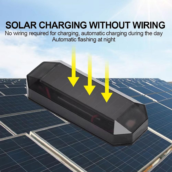 Solar Varningslampa för Bil Universal LED Bil Stöldskyddslampa H5e7 White One size