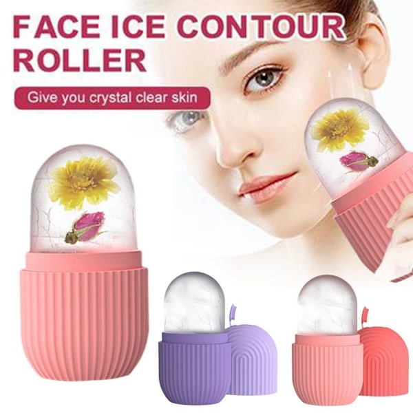 Is Ansiktsroller Silikon Hud Massager Vård Kub Form Boll n,1 Bricka O2X7 purple one-size