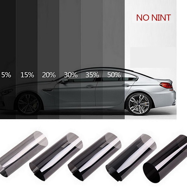 LIUZHIPENG Bilfönstertoning, VLT-tonad fönsterfilm, solskyddsglasdekal för bilvindruta, värme- och UV-skydd och reptålighet 15% 50cmx300cm