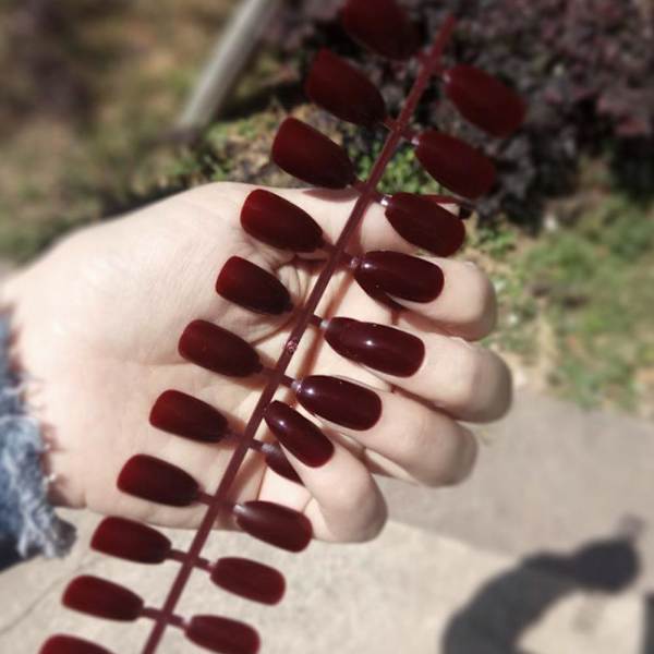 24 st Enfärgade Falska Nagelremsor Långa Balett Nagelremsor; Y9 24pcs