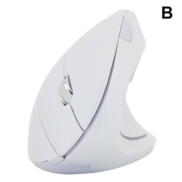 1x trådlös spelmus vertikal ergonomisk optisk möss för PC white without battery