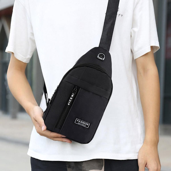 Oxford Tyg Bröstväska Stor Kapacitet Sport Utomhus Ryggsäck Crossbody Enkel Axel Fritid V5a5 Gray One size