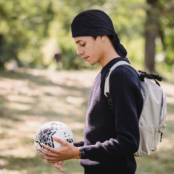 Cap Dew Rag Doo Rag Du Rag Sweat Wicking Beanie Skull Ca grey one-size