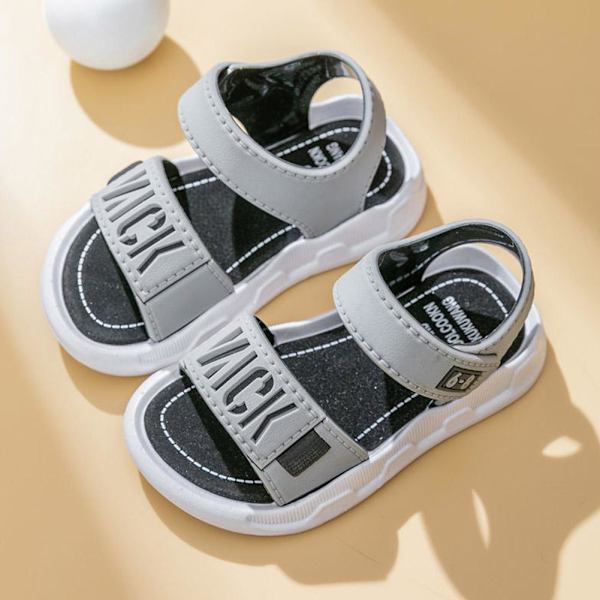 Barnsandaler Halkfria Mjuka Bottnar Strandskor Pojkar Bästa Sommarsandaler E9X6 gray 25