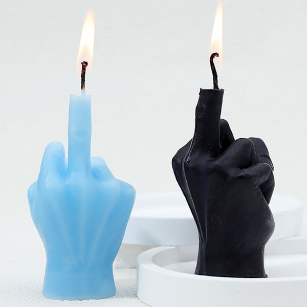 Doftljus med långfinger, Funky Rumsinredning, Juldoftljus Dekor Skrivbordsstatyer Dekorationer Present till Hem Sovrumstillbehör Black 9*6*5cm