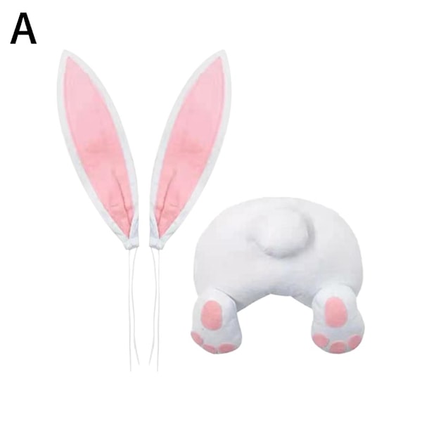 Påskdörrdekorationer Kaninrumpa Kranskit, Påskkaninrumpa White 1set