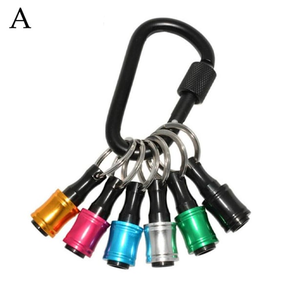 6 st 1/4\" Hex Shank Snabbkoppling Nyckelring Skruvmejsel Bits Verktyg. G4I9 color one