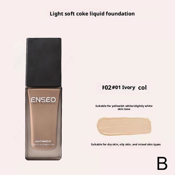 Flytande Foundation Lättviktig Soft-coke Vattentät Flytande Founda ivory white 30ml