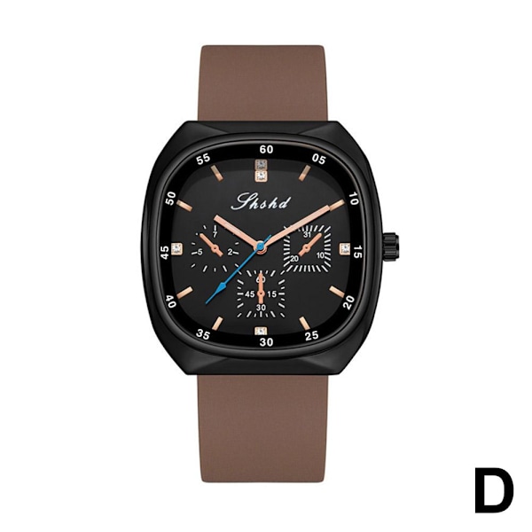 Silikonarmband Kvarts Klocka Dam Fyrkantig Elegant Klocka Dam K Black One size
