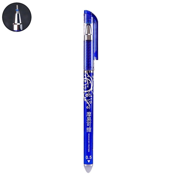 1 st 0,5 mm blå raderbara pennor Magic Gel Pen School Office Station blue Needle head