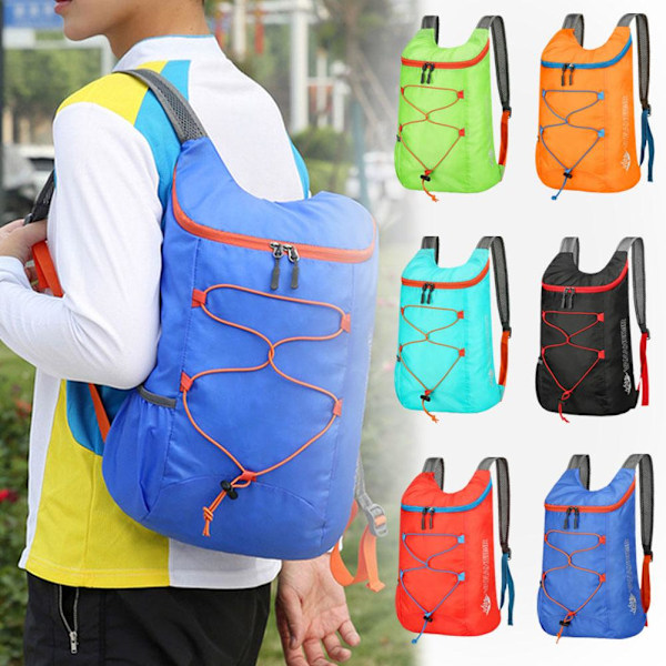 Bergsklättringsväska Resa Lättvikts Hopfällbar Vattentät Sport Solid Utomhus Stor Ryggsäck A6s7 Orange 1pcs