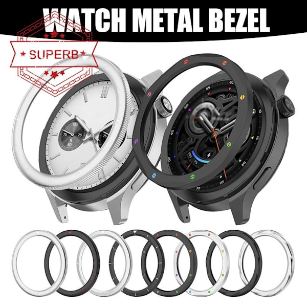 Metallram för Xiaomi Watch S4 S3 Skydd med Film Klockfodral för Klockram W1b5 Silver scale For Xiaomi Watch S4 S3
