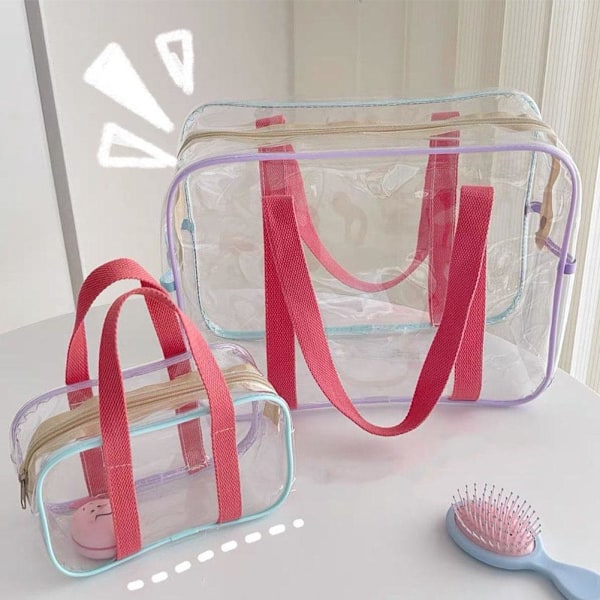 PVC Transparent Strandväska med Axelrem för Simning och T transparentB L