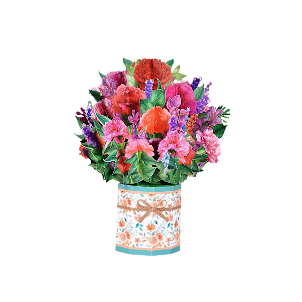 3D Pop Up Hälsning Mors Dag Kort Bukett Blommor Hälsning Ca Here's a hug 1pcs