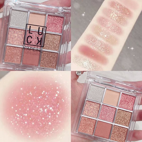9 PalaceGrid Ins-Style Ögonskuggspalett Glitter Pärla Prisvärd Matt A9O9 01 # Coral Pink 10g