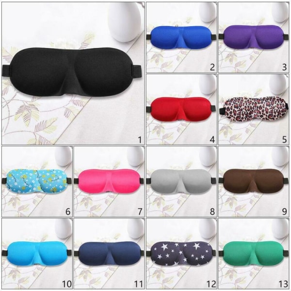 3D Travel Eye Mask Sleep Soft Padded Shade Cover Rest Relax I coffee