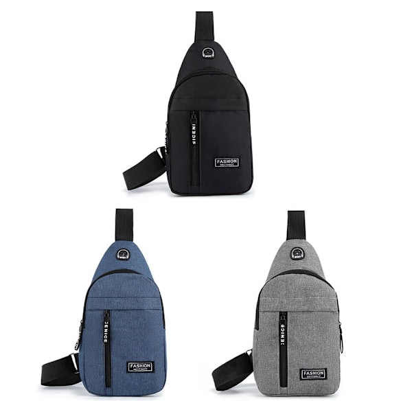 Oxford Tyg Bröstväska Stor Kapacitet Sport Utomhus Ryggsäck Crossbody Enkel Axel Fritid V5a5 Gray One size