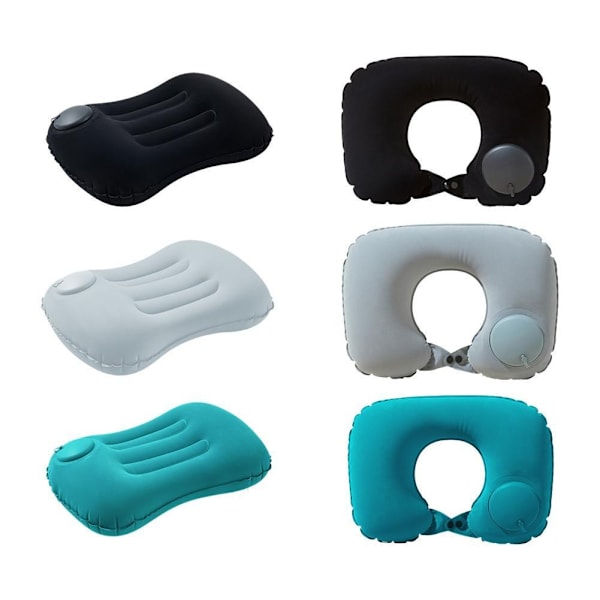 Uppblåsbar resekudde Trycktyp Kuddar Nackkudde Vikbar Formad Multifunktion Camp K2g5 Black u shape