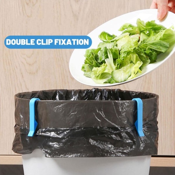 2 st. soppåshållare i plast, klämmor för kökssopor green 2PC