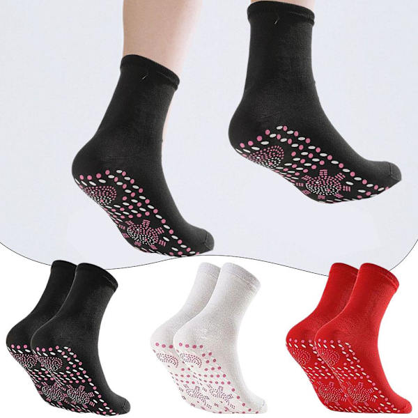 Vinter Köttålig Varma Strumpor Absorberar Svett Fotmassage Akupunkturpunktsstrumpor P3E5 Black One size