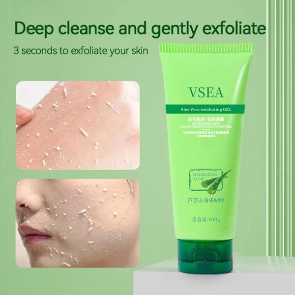 Aloe Vera Exfolierande Gel För Ansikts- och Kroppsskrubb Exfolierande Djuprengöring L6