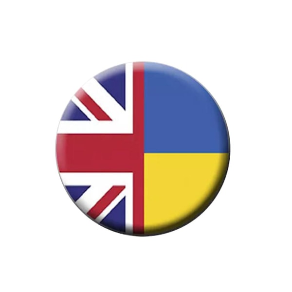 Ukraina Flagga Slag Pins Bulk UK Ukrainsk flagga Emalj Pin Britai 1pc One size