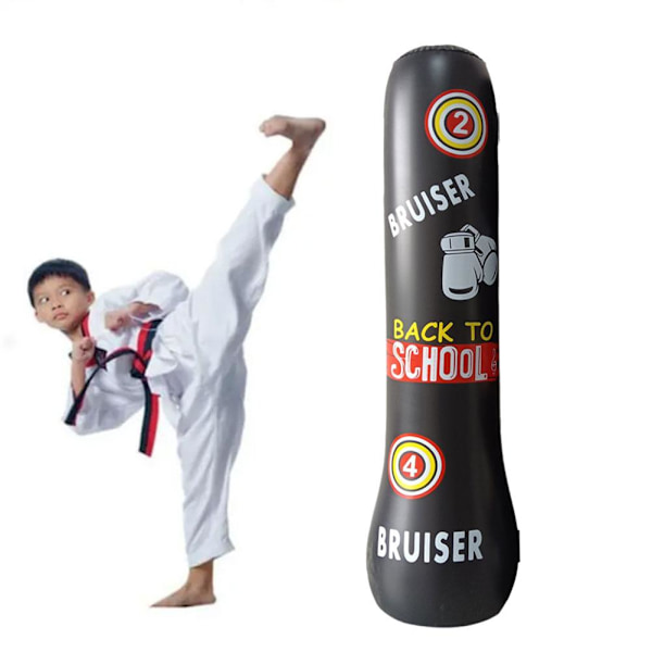 Uppblåsbar Fitness Boxningssäck Tung Boxning Måltavla Torn Spark Gym Träningssäck Sport Martial G8y0 BlackB 160cm