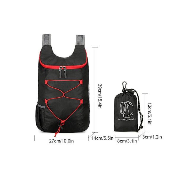 Bergsklättringsväska Resa Lättvikts Hopfällbar Vattentät Sport Solid Utomhus Stor Ryggsäck A6s7 Orange 1pcs