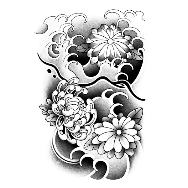 Stor Tillfällig Fake Tatuering Hela Ärmen Ben Arm Vattentäta Klistermärken Män Kvinnor W4