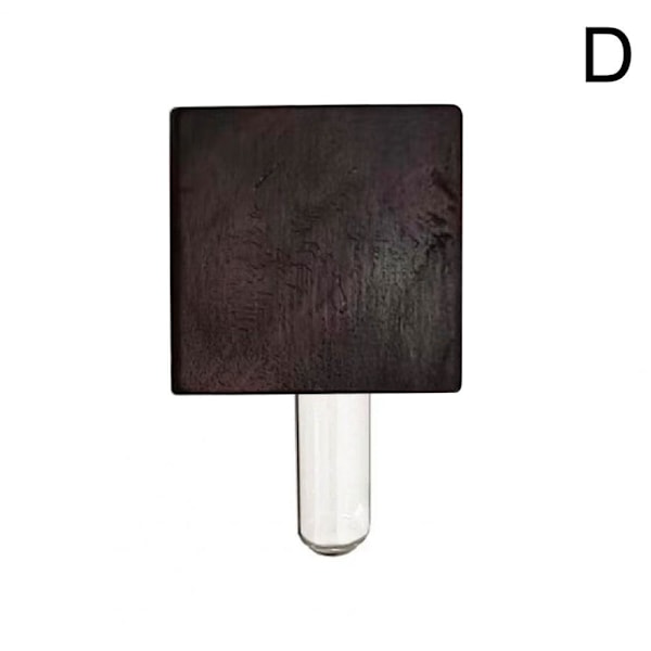 Kylskåpsmagneter Vas, Mini Glasvas, Magnetisk Väggplanta i Trä Black Walnut L 1pcs