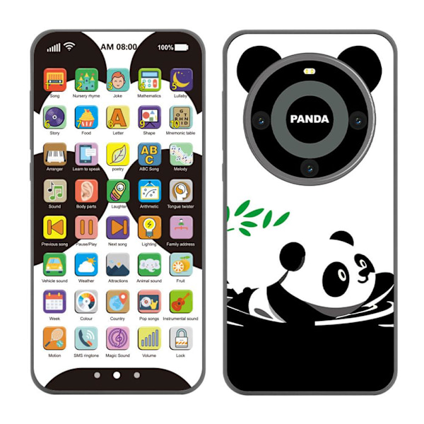 Simuleringsmobiltelefon för förskoleundervisning, uppladdningsbar M panda 1pcs
