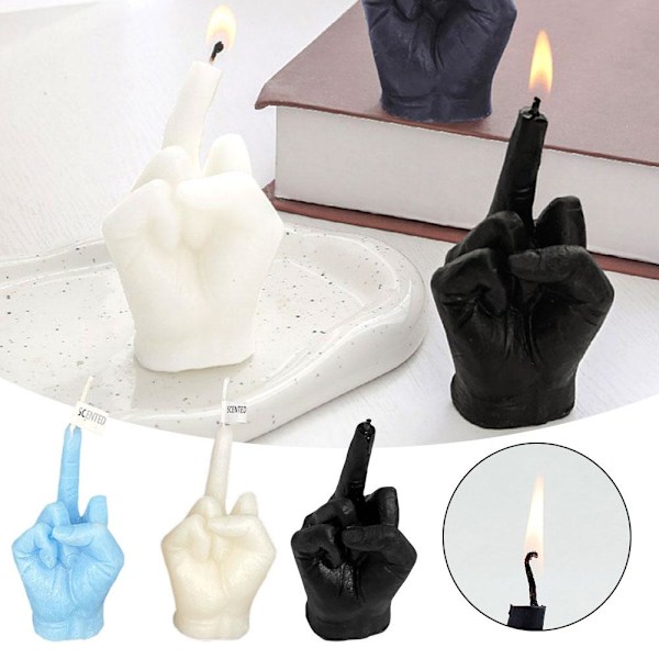 Doftljus med långfinger, Funky Rumsinredning, Juldoftljus Dekor Skrivbordsstatyer Dekorationer Present till Hem Sovrumstillbehör  white 9*6*5cm