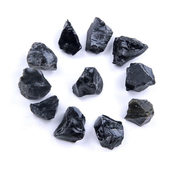 2-3 cm Rough Natural Black Obsidian Tumbled Gemstone Healing Sto blackA S