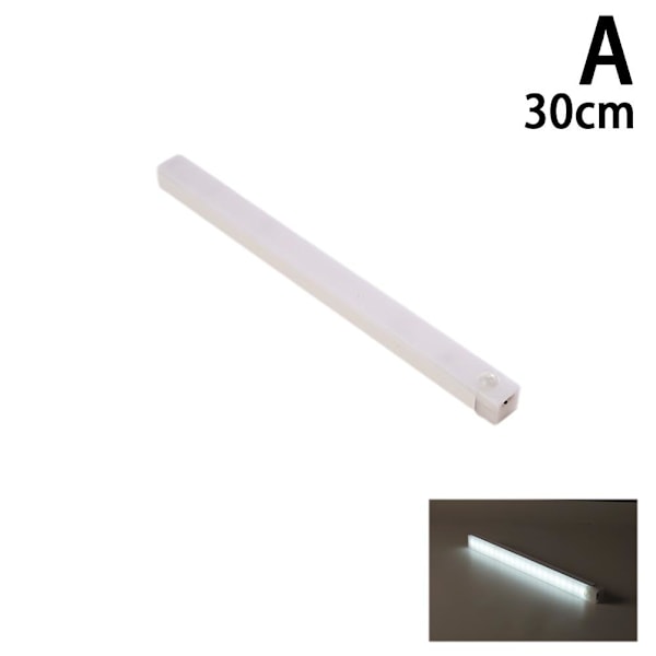 LED USB-undermonterad lampa med rörelsesensor Batterilampa Kökslampa 30cm white light One-size