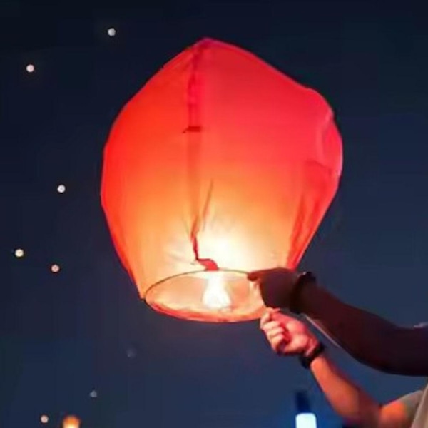 10 st Önskelyktor Kongming Lykta Ballonger Släpp i Himmelen Minnes Fe Red 10 pcs