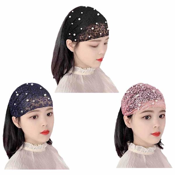 Utsvängd Hårband med Blommor, Koreansk Stil för Smink ✨ U5T9 black one-size