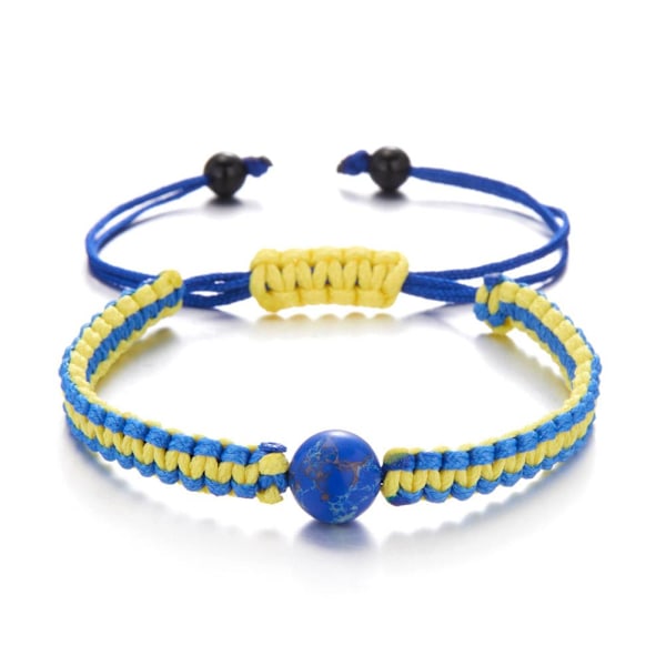 Ukraina Stickade Armband Justerbart Ukraina Fredsarmband V4O1 S8M4 Z1O4 N6Y9 C One size