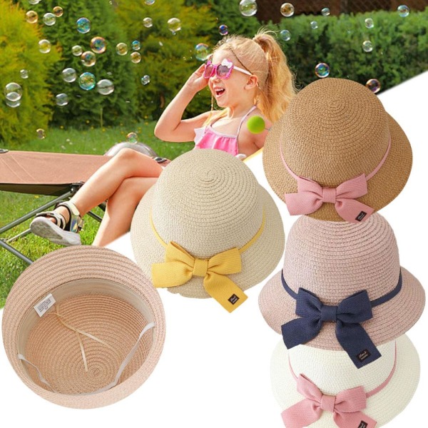 Solhatt för barn Flickor sommar Ny stråhatt Baby Sun Beach Ha pink one-size  2416 | pink one-size | Fyndiq