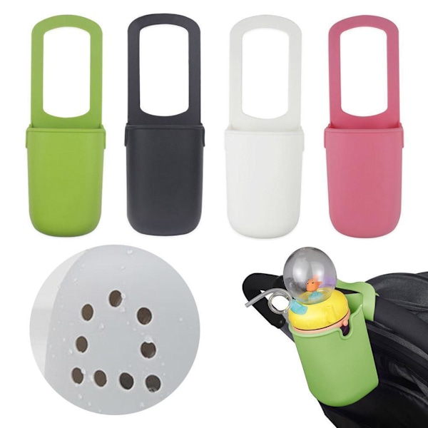 Barnvagn Silikon Mugghållare Lätt Att Installera Och Rullstol Silikonväska Praktisk Kopp L0o2 grey one-size