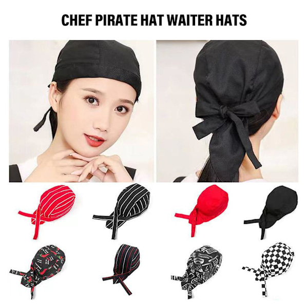 Kock Servitör Hatt Restaurang Kök Bandana Servitörer Restaurang Full Sushi Hatt Pirat Servitriser N5f4 pepper 1pcs