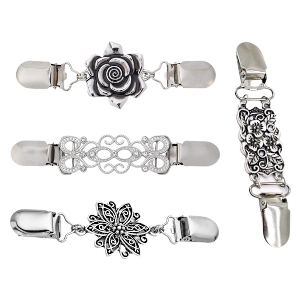 Perfekt Retro Kofta Clip Tröja Clip Kvinnor Filigran Rygg Clip Sjal Cinch Klänningar Y9j7 style2 One size