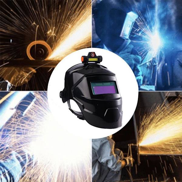 Automatiskt nedbländande svetshjälm med uppfällbart ljus Professionell svetsmask Real color one