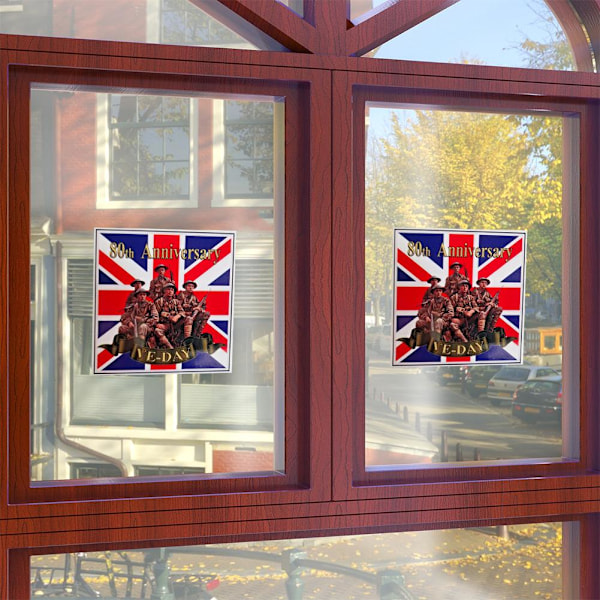 1-10x VE Day Fönsterdekaler 80-årsjubileum Militär squ C 3pcs