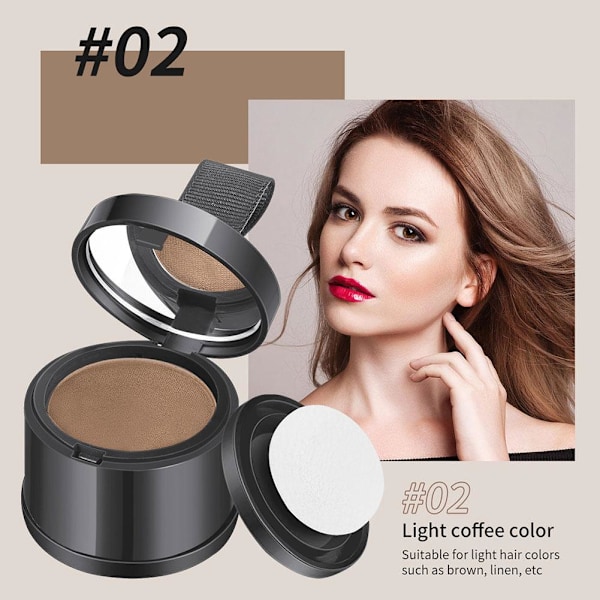Svart Hårskugga Puder Snabbt Hårfäste Fyllningspuder Vattentätt  light coffee color 4.5g