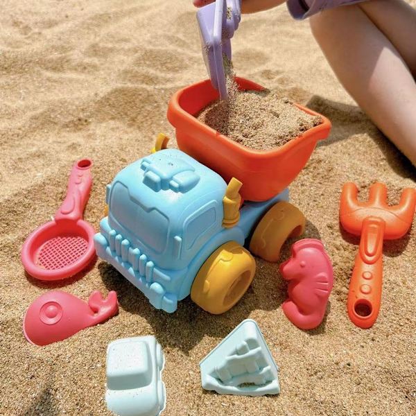 Strandleksaksset Förtjockad Leksand Grävspade Verktyg Sand Barnvagn Leksak Lekhink E9k4